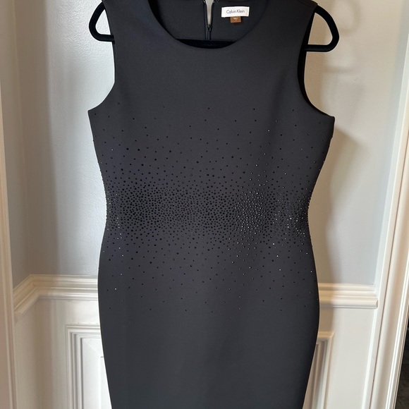 Calvin Klein Black Embellished Sheath Midi Dress - Picture 7 of 9